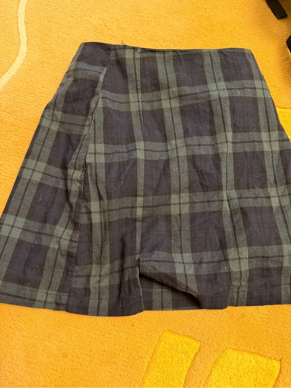Brandy Melville Navy and Green Plaid Mini Skirt